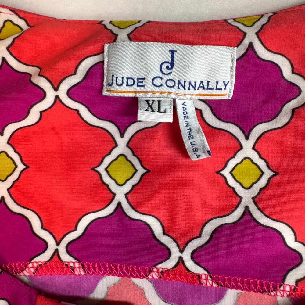 Jude Connally XL Moroccan Lattice Geometric Sleeveless Sheath Dress Preppy EAD - Picture 3 of 7